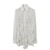 Burberry Ruffled Polka Dot Silk Chiffon Blouse