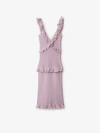 Burberry Ruffle V-neck Sleeveless Maxi Dress In Wisteria