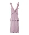 Burberry Ruffle V-neck Sleeveless Maxi Dress In Wisteria