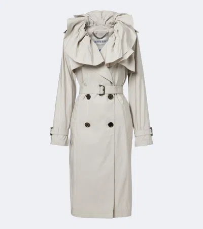 Burberry Clare Belted Gabardine Trench Coat In Gray