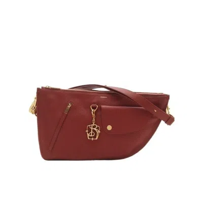 Burberry Rust Ladies Shield Twin Shoulder Bag In Blue
