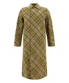 Burberry Beige Check Coat In Beige