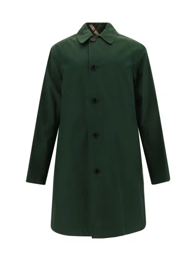 Burberry Rw Breasted Midi Coat In Ivy