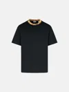 Burberry 'ryan In Cotone Nera Con Finiture 'check' T-shirt In Black