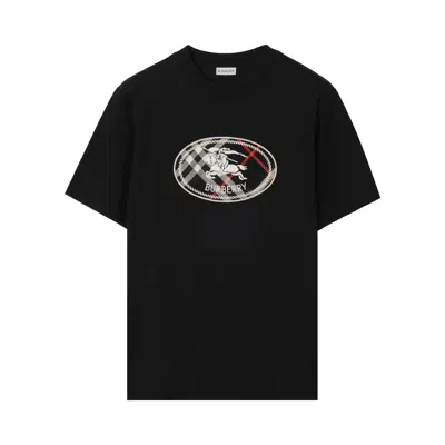 Pre-owned Burberry Ryan Knight Stamp Check T-shirt 'black' | Men's Size L