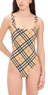 Burberry Check-pattern Swimsuit In Multi