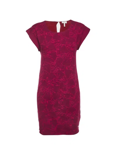 Pre-owned Burberry Sabirdi Printed Midi Dress In Red