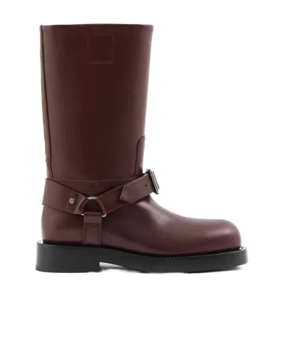 BURBERRY BURBERRY SADDLE BUCKLED ROUND-TOE BOOTS