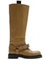 Burberry Leather Saddle Knee-high Boots In Shrew