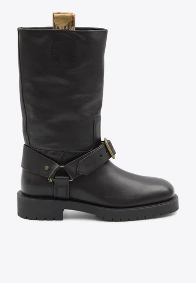 Burberry Saddle Mid-calf Leather Boots