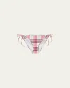 Burberry Sadie Checkered Bikini Bottoms Aubergine Purple In Multi
