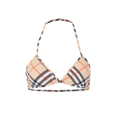 Burberry Sadie Check Bikini In Neutral
