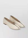 Burberry Sadler Ballerina With Light Beige Leather Zip In White