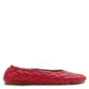 Burberry Sadler Quilted Lambskin Ballerina Flats In Red