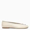 Burberry Sadler Ballerina With Light Beige Leather Zip Women In Transparent