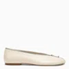 Burberry Sadler Ballerina With Light Beige Leather Zip Women In Transparent