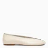 Burberry Sadler Ballerina With Light Beige Leather Zip Women In Transparent