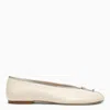 Burberry Sadler Ballerina With Light Beige Leather Zip Women In Transparent