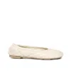 Burberry Sadler Leather Ballerina Flats Women In White