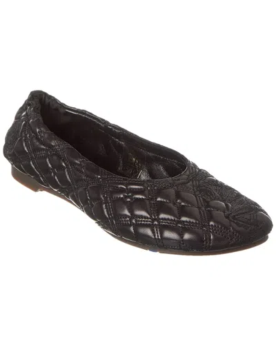 Burberry Quilted Leather Sadler Ballet Flats In Black