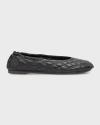Burberry Quilted Leather Sadler Ballet Flats In Black