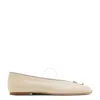 Burberry Sadler Ballerina With Light Beige Leather Zip Women In Transparent