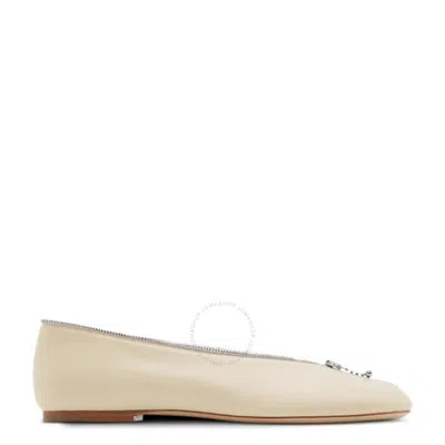 BURBERRY BURBERRY SADLER ZIP LEATHER BALLERINA SHOES