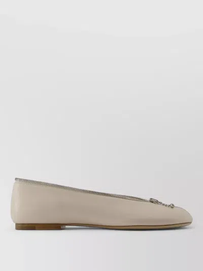Burberry Sadler Zip Leather Loafers In Gray