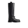 Burberry Saddle Knee-high Leather Boots In Black