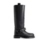 Burberry Saddle Knee-high Leather Boots In Black