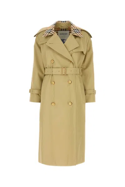 Burberry Sage Green Gabardine Trench Coat