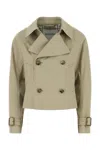 Burberry Sage Green Polyester Blend Trench Coat