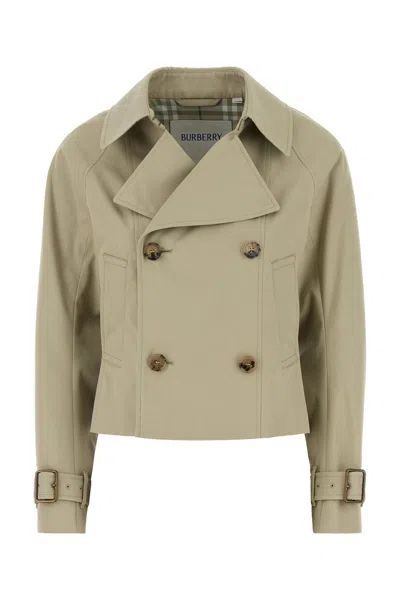 BURBERRY TRENCH IN MISTO POLIESTERE VERDE SALVIA  DONNA
