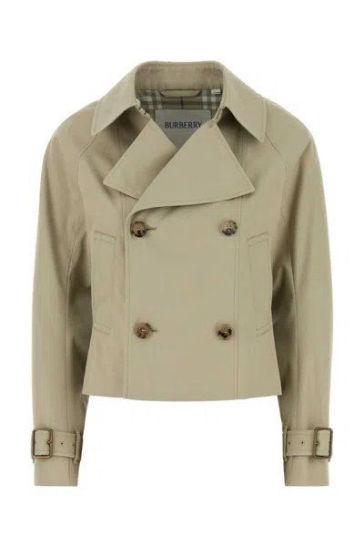 Burberry Sage Green Polyester Blend Trench Coat In Neutral