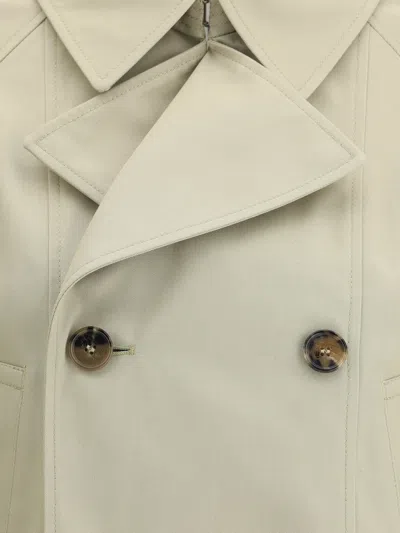 Burberry Sage Green Polyester Blend Trench Coat In Multi