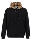 Burberry Samuel Sweatshirt With Check Hood In Black