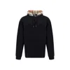 Burberry Black Check Hood Cotton Hoodie