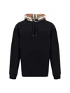 Burberry Black Check Hood Cotton Hoodie