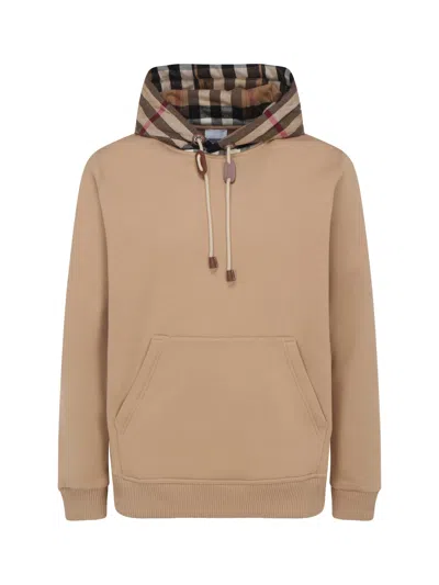 Burberry Samuel Check Print Cotton Jersey Hoodie In Multicolor