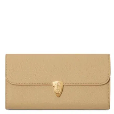 Burberry Sand B Shield Continental Wallet In Brown