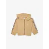 Burberry Sand Clyde Check Cotton-jersey Hoody 6 Months - 2 Year In Brown