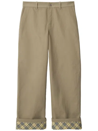 BURBERRY BURBERRY SAND-COLOURED WIDE LEG TROUSERS