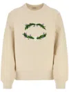 Burberry Off-white Thistle Logo Sweatshirt In Neutrals