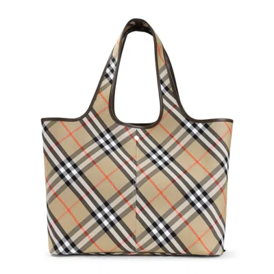 Burberry Sand Cotton Medium Tote Bag