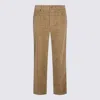 Burberry Sand-coloured Check Corduroy Trousers In Brown
