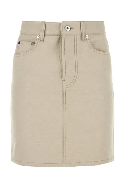 BURBERRY BURBERRY SAND DENIM MINI SKIRT