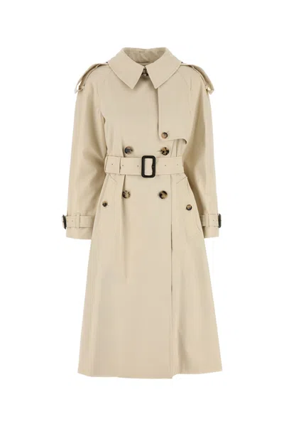 Burberry Sand Gabardine Trench Coat In Neutral
