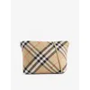 Burberry Check Nylon Pouch Bag In Sand Ip Check