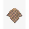 Burberry Sand Ip Check Funnel-neck Check Wool Cape One Size In Brown