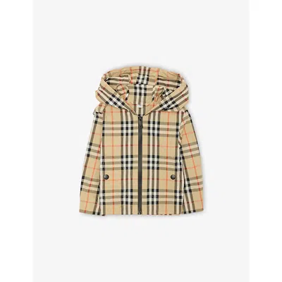 Burberry Babies' Sand Ip Check Jem Check Shell Jacket 1- In Brown